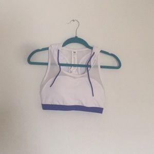 Brand new Fabletics white hooded sports bra!!!